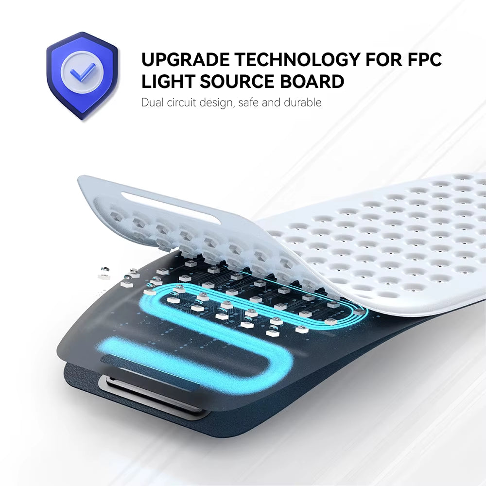 L120 LED Red Light Therapy Belt 630Nm 850Nm near Infrared Red Light Therapy Pad Wireless for Waist Back Pain Relief