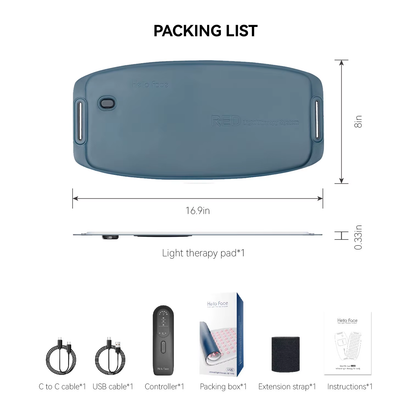 L120 LED Red Light Therapy Belt 630Nm 850Nm near Infrared Red Light Therapy Pad Wireless for Waist Back Pain Relief